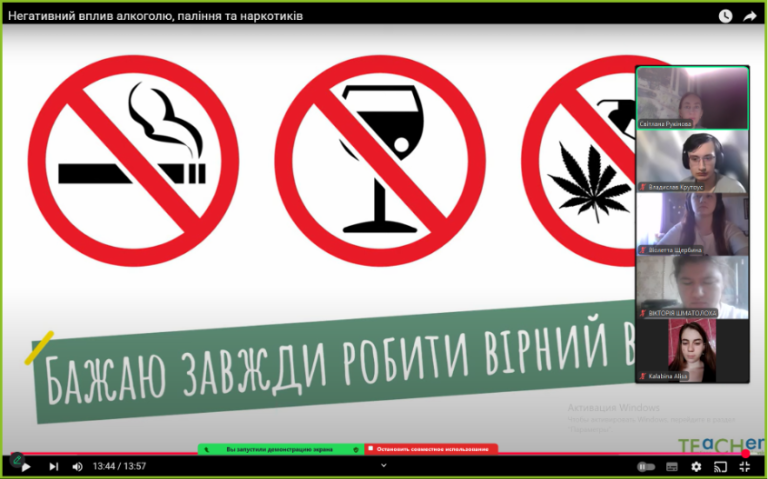 Виховна година на тему: «Негативний вплив алкоголю, паління та наркотиків на здоров’я людини»