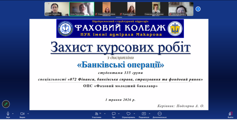 Майбутні фінансисти успішно захистили курсові роботи з дисципліни «Банківські операції»